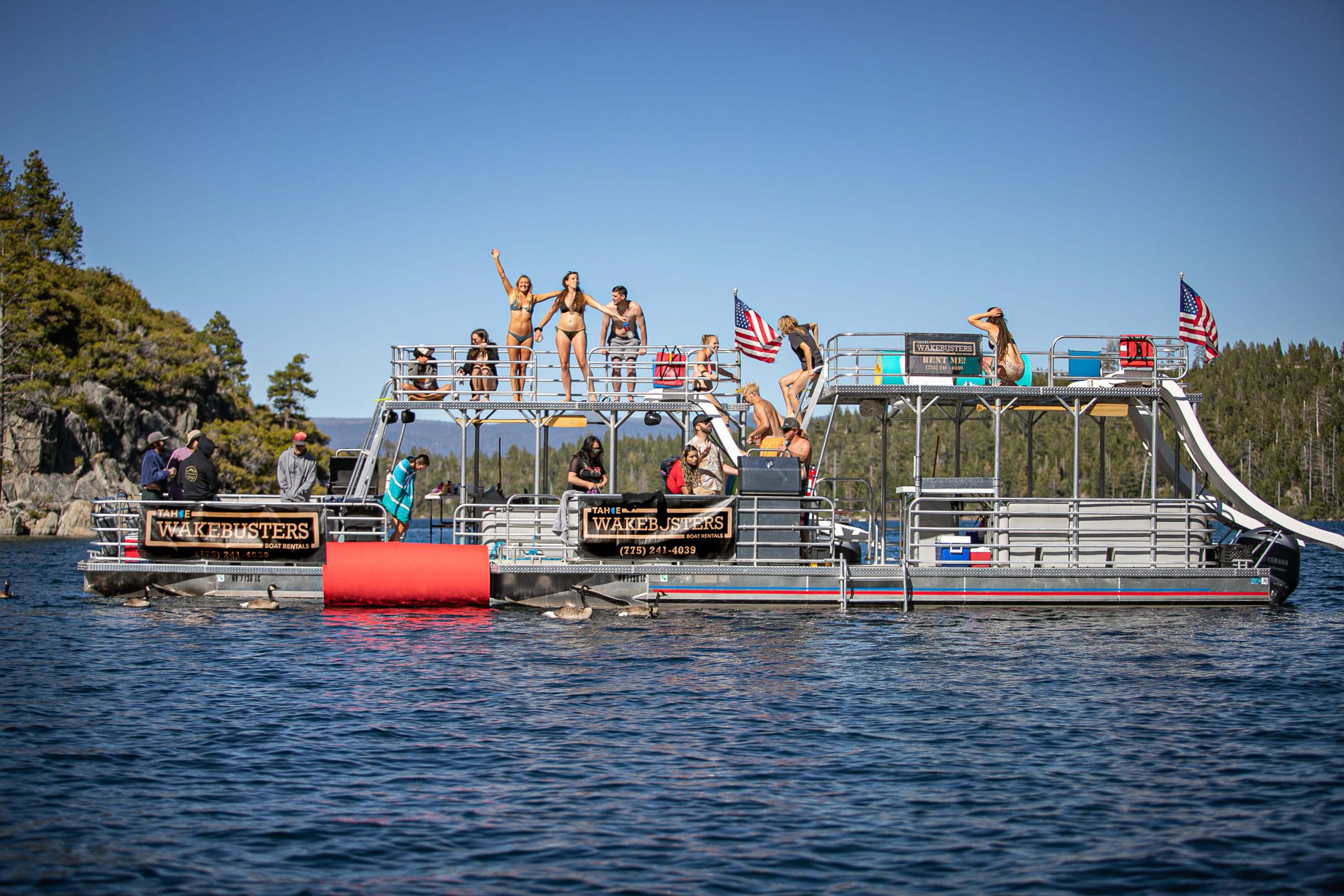 Pontoon Boat Rental with Slide in Orange Beach - TripShock!