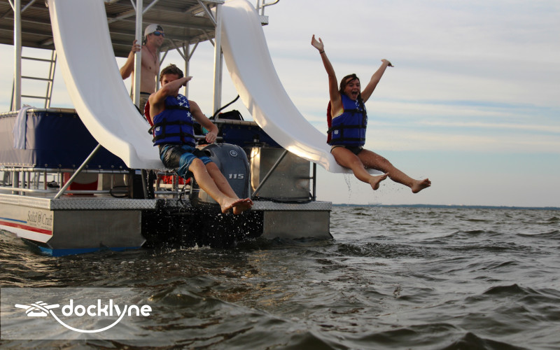 29 Pontoon Boat With Slide Docklyne