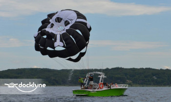 Traverse Bay Parasail boat rental operation on Traverse City, MI 4